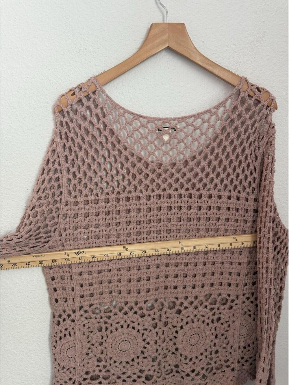 Versona Whimsical Size Medium Crochet Knit Beach Lightweight Festival Longsleeve - Picture 6 of 7